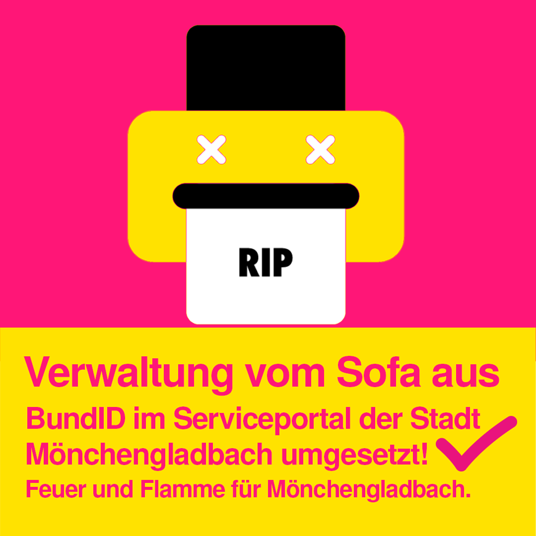 Kreisverband der Freien Demokraten freut sich über die erfolgreiche Integration des BundID Kontos im Serviceportal der Stadt Mönchengladbach