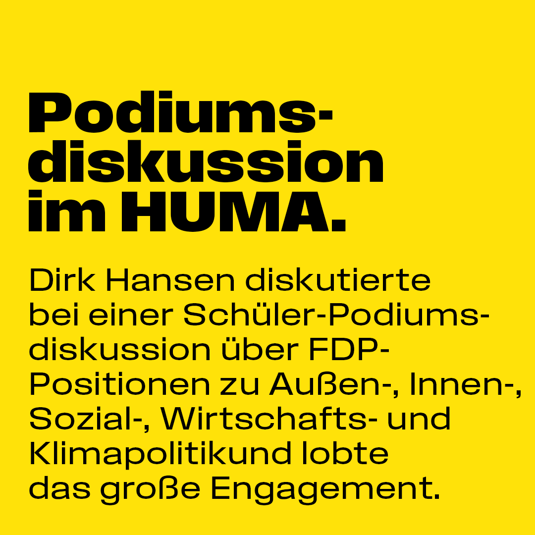 Dirk Hansen bei Schüler-Podiumsdiskussion: Ein starkes Zeichen für politische Bildung
