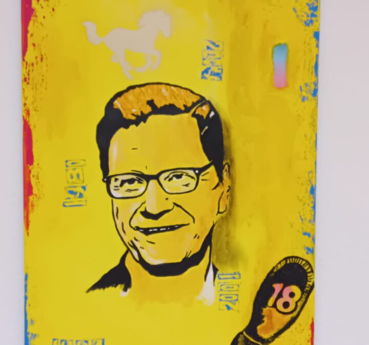 Westerwelle-Bild von Künstler Malte Sonnenfeld bereichert unsere Geschäftsstelle